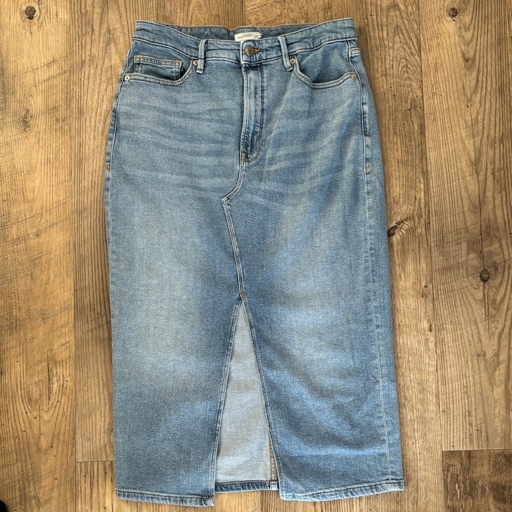 Good American Light Blue Denim Skirt